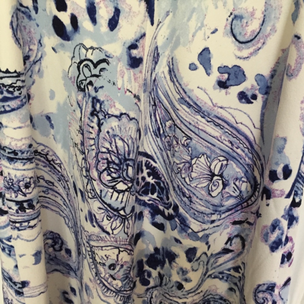 Lauren Ralph Lauren White and Blue Paisley Dress - Picture 16 of 16